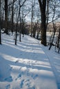 Snow Covered Handicap Accessible Trail at the Peaks of Otter Royalty Free Stock Photo